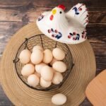 Town of Ceramics - TOC, Ceramic Basket, Ceramic Hen Basket, Ceramic Egg Holder