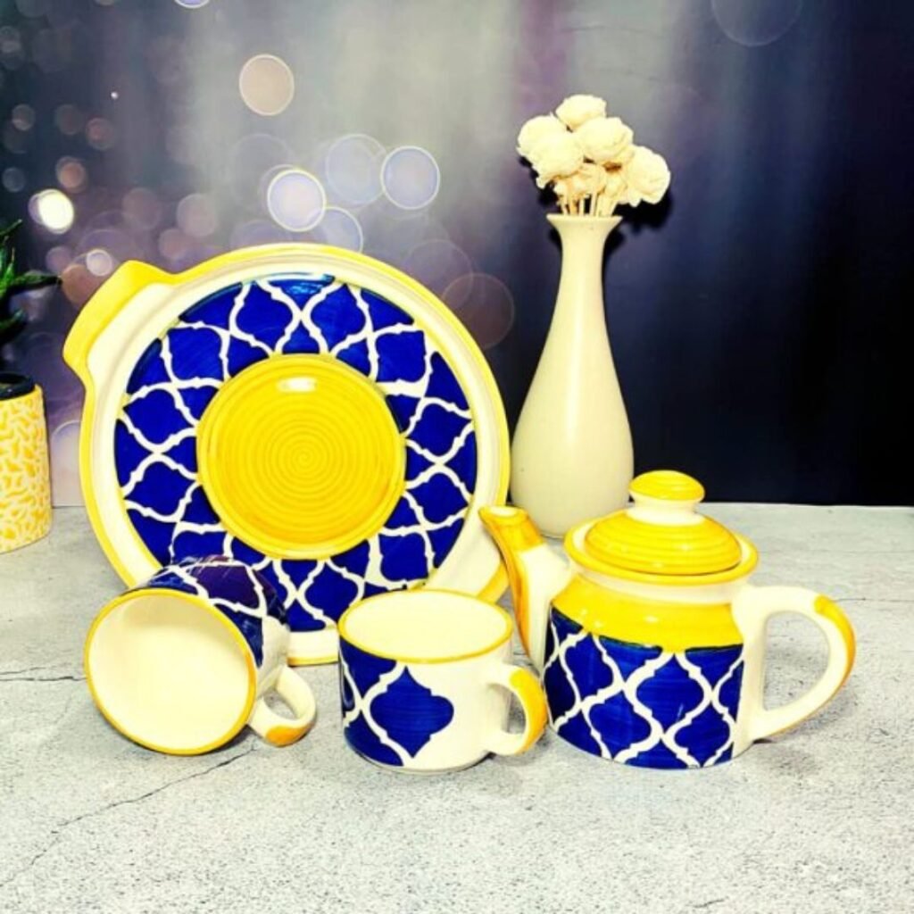 Town of Ceramics - TOC, Ceramic Tea kettle set, Ceramic Cups, Ceramic Tea Cups