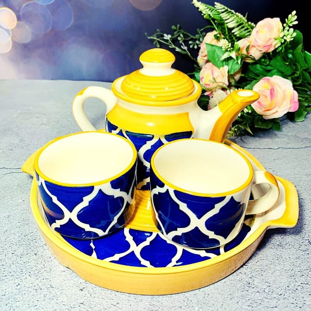 Town of Ceramics - TOC, Ceramic Tea kettle set, Ceramic Cups, Ceramic Tea Cups