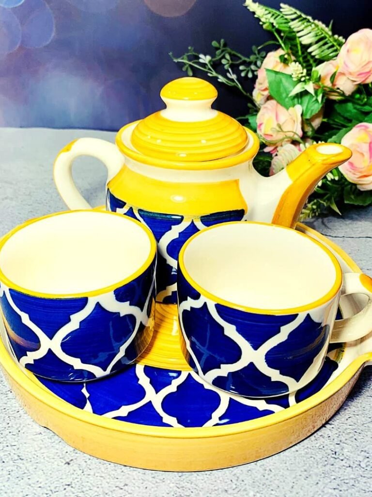 Town of Ceramics - TOC, Ceramic Tea kettle set, Ceramic Cups, Ceramic Tea Cups