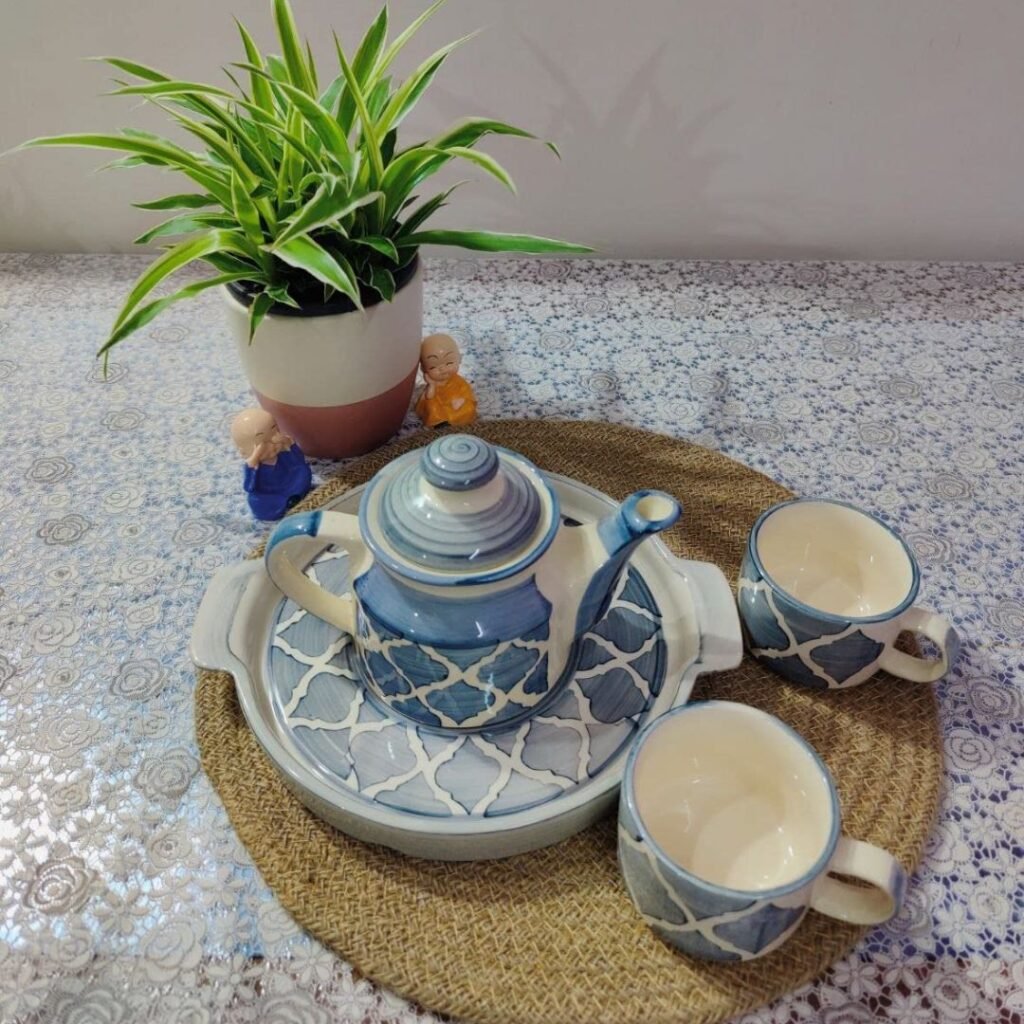 Town of Ceramics - TOC, Ceramic Tea kettle set, Ceramic Cups, Ceramic Tea Cups