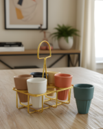 Authentic Kulhad Mug with Golden Stand