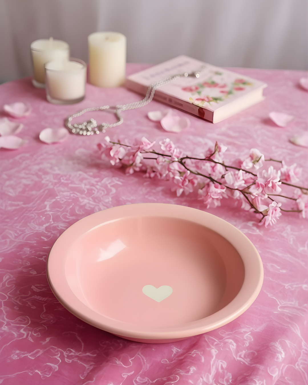 10 Heartful Pink Pasta Plate - Image 1