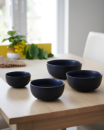 Classic Matte Black Serving Bowls – Set of 4