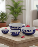 Blue White Floral Serving Bowls – Set of 4