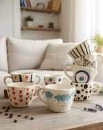 Abstract Hand Painted Cups