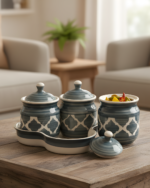 Moroccan Pickle Set of 3 Jars with Tray - Image 2