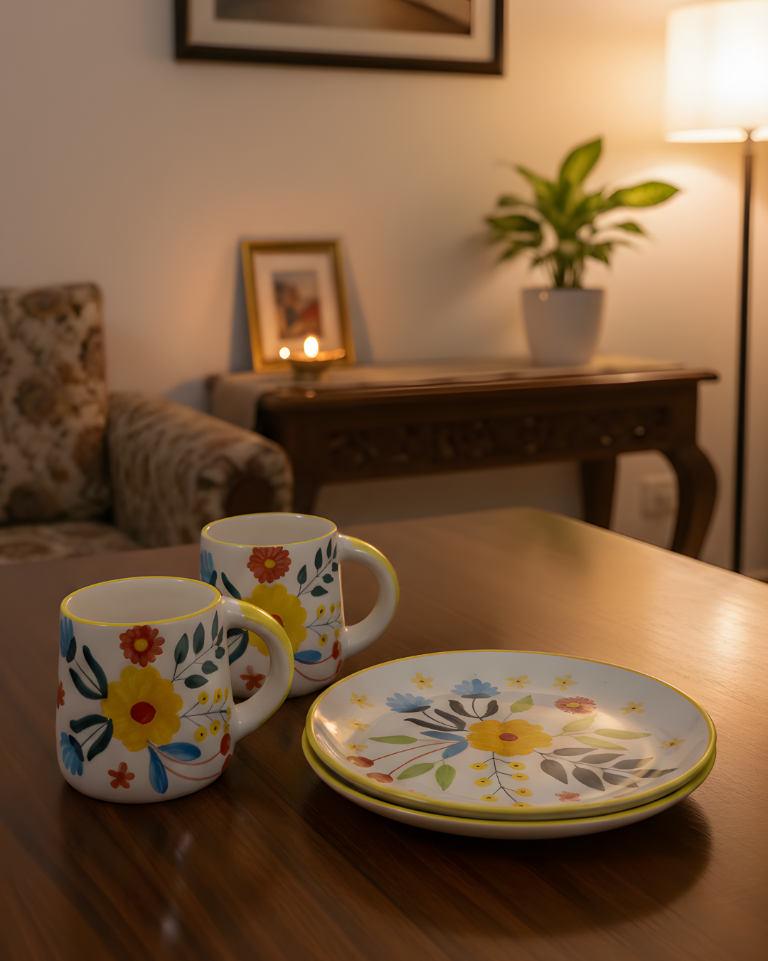 20 Colorful Bloom Breakfast Set of 4 - Image 1