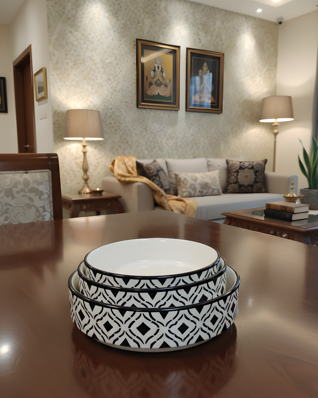 7 Classic Black & White Bowls – Set of 3 - Image 1