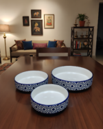 Classic Blue & White Bowls – Set of 3 - Image 2