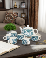 Azure Bloom Tea Kettle - Set of 7 Pcs - Image 4