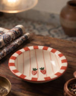 Strawberry Check Pasta Plate