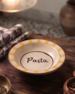 Yellow Stripe Pasta Plate