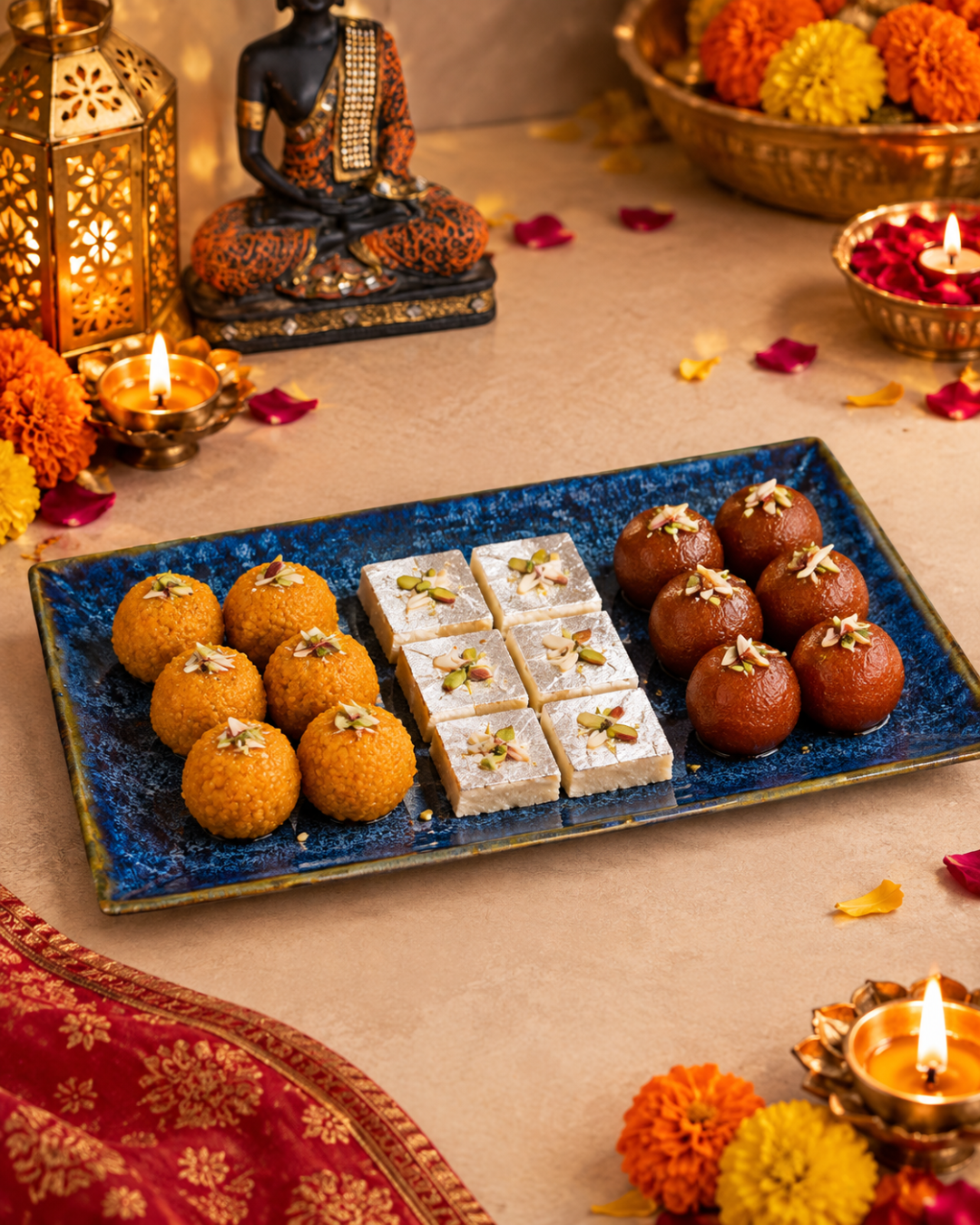 6 Cosmic Blue Artisanal Platter - Image 1