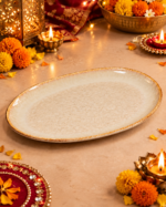 Warm Ivory Oval Platter - Image 2