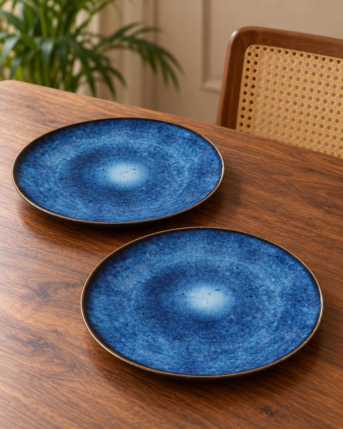 Matching cobalt blue dinner plate duo Cosmic Blue Plate - Set of 2 - Image 1