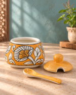 Mughal Yellow Pickle Jar - Image 2