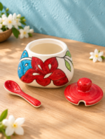 Floral Red Pickle Jar - Image 2